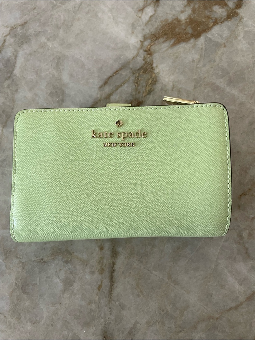 kate spade New York Madison Light Green Saffiano Zip Wallet